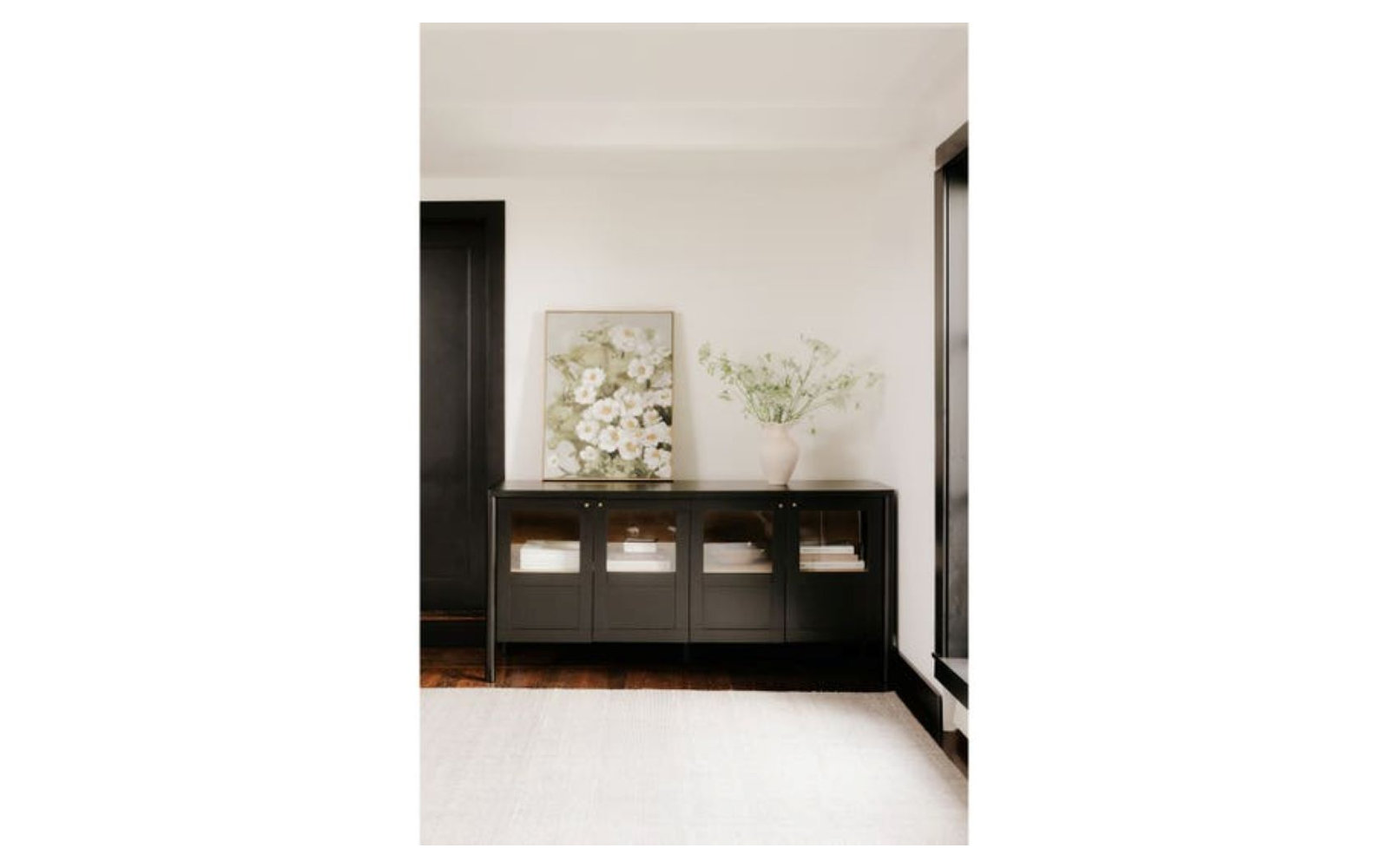 Solid Pine Sideboard, Black