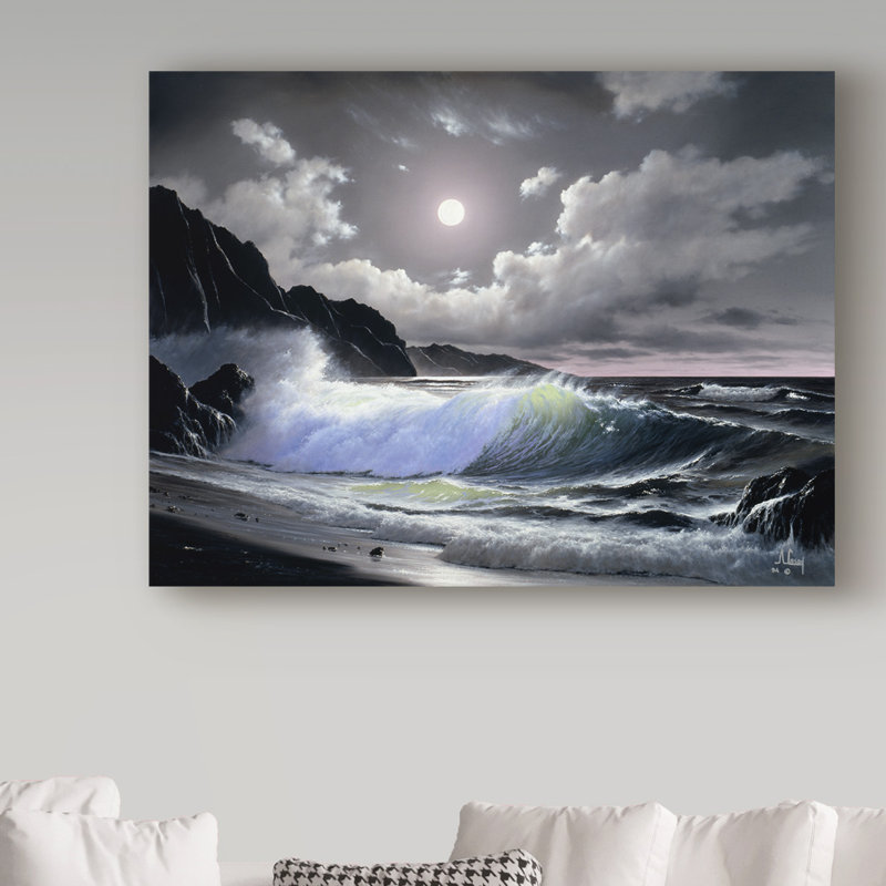 Fikes «Dark Coast Line 2», reproduction de peinture à l'huile sur toile tendue, H 18 po x l 24 po