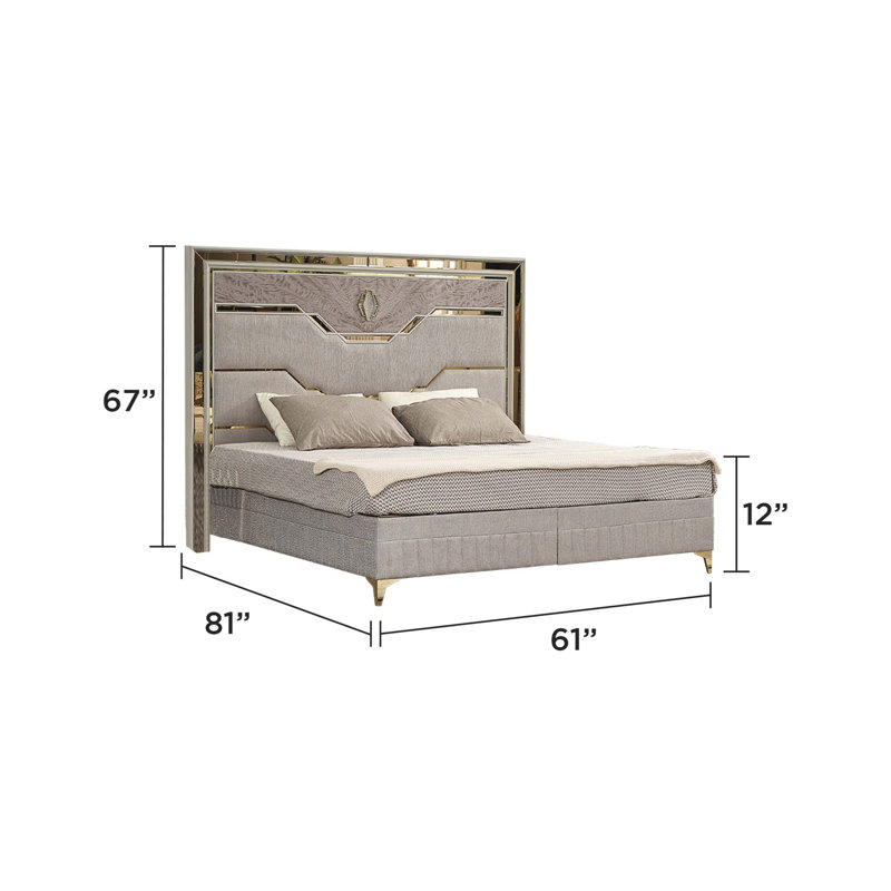 Grand lit tapissier de style moderne