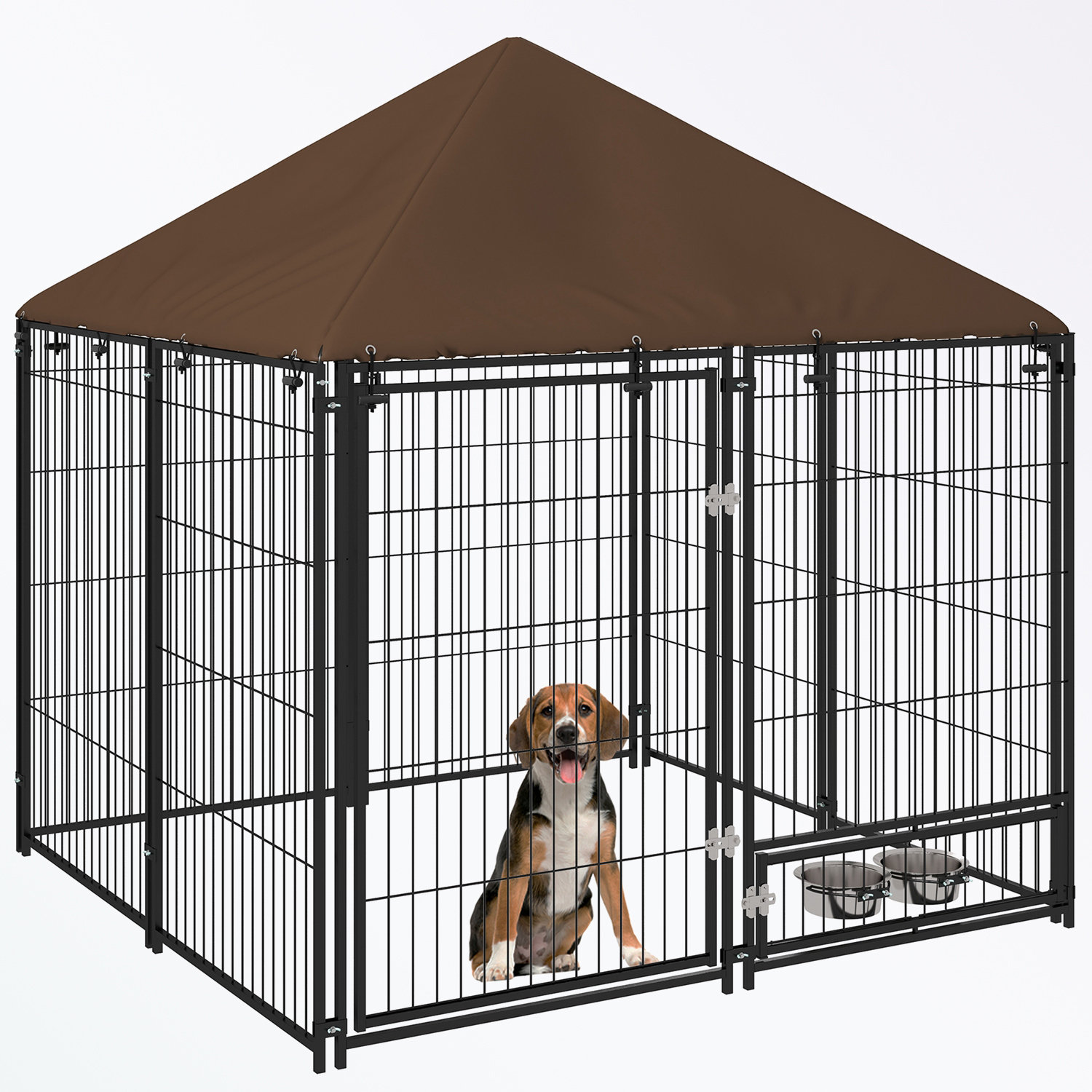 Image showcasing Archie & Oscar™ metal frame Dog Crate with Canopy | Wayfair