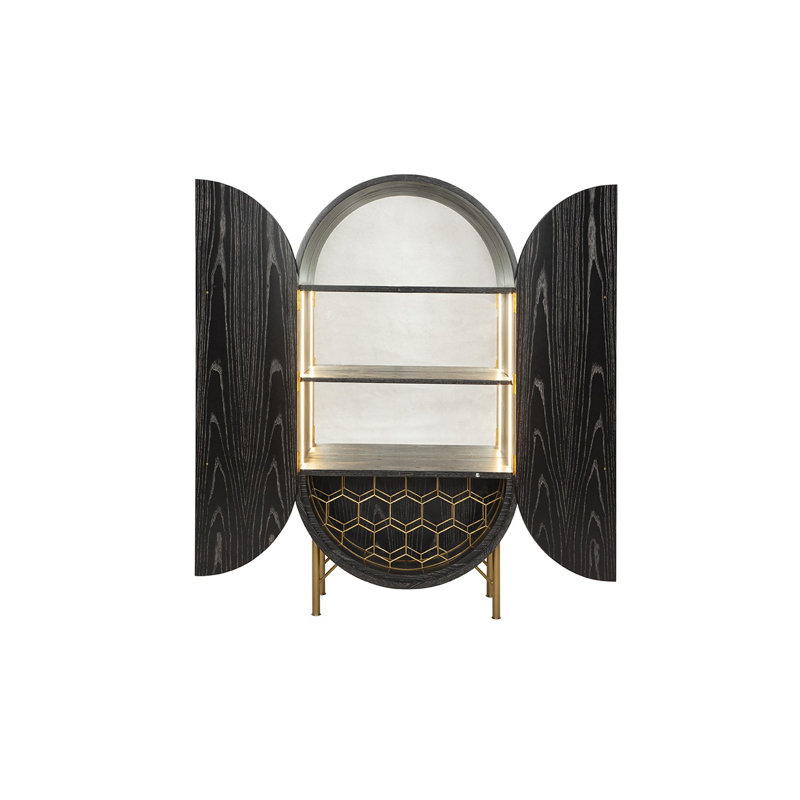 Mullinex Accent Cabinet, Black Limed Ash