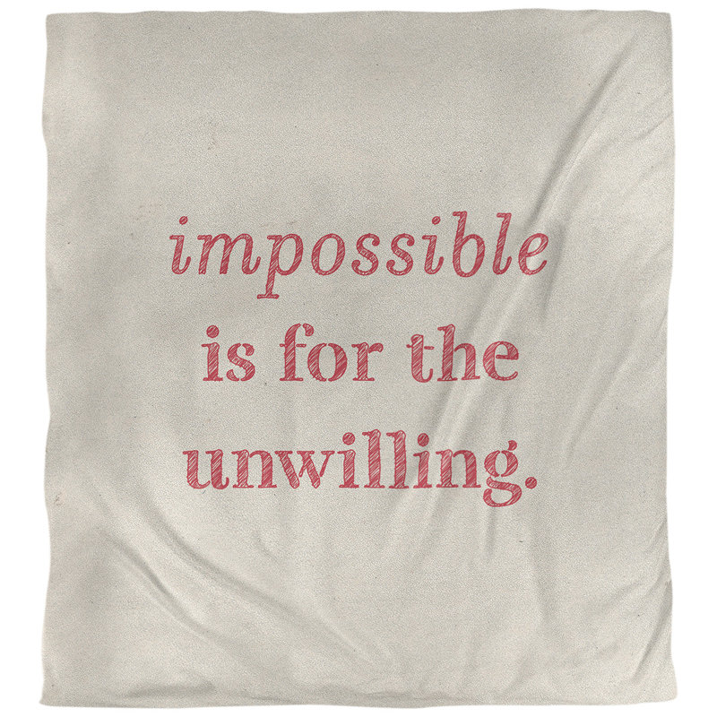 Housse de couette simple quote impossible, Housse de couette pour très grand lit, Blanc / Rouge