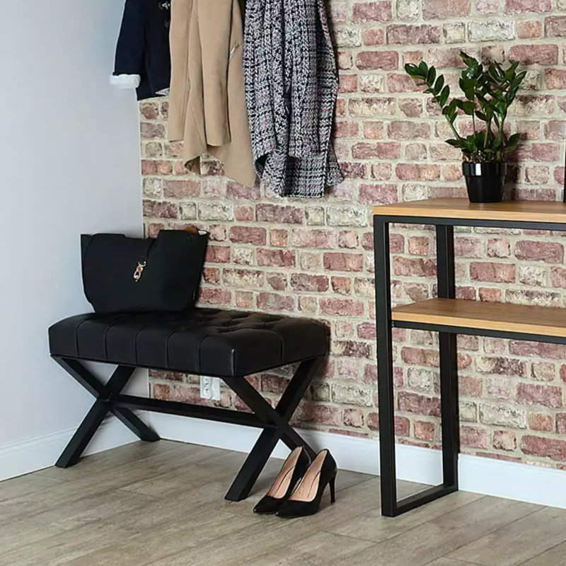 Evalin Faux Leather Upholstered Bench, H40 x W100 x D30cm