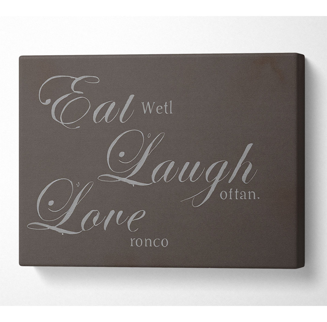 Küche Zitat Eat Laugh Love Chocolate - Drucken