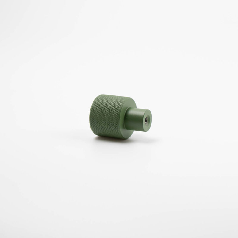 ROUS Hardware Mid Century Modern Knurled Knob, Olive (Green)