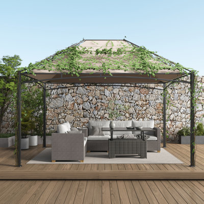 13 Ft. W X 10 Ft. D Steel Patio Gazebo