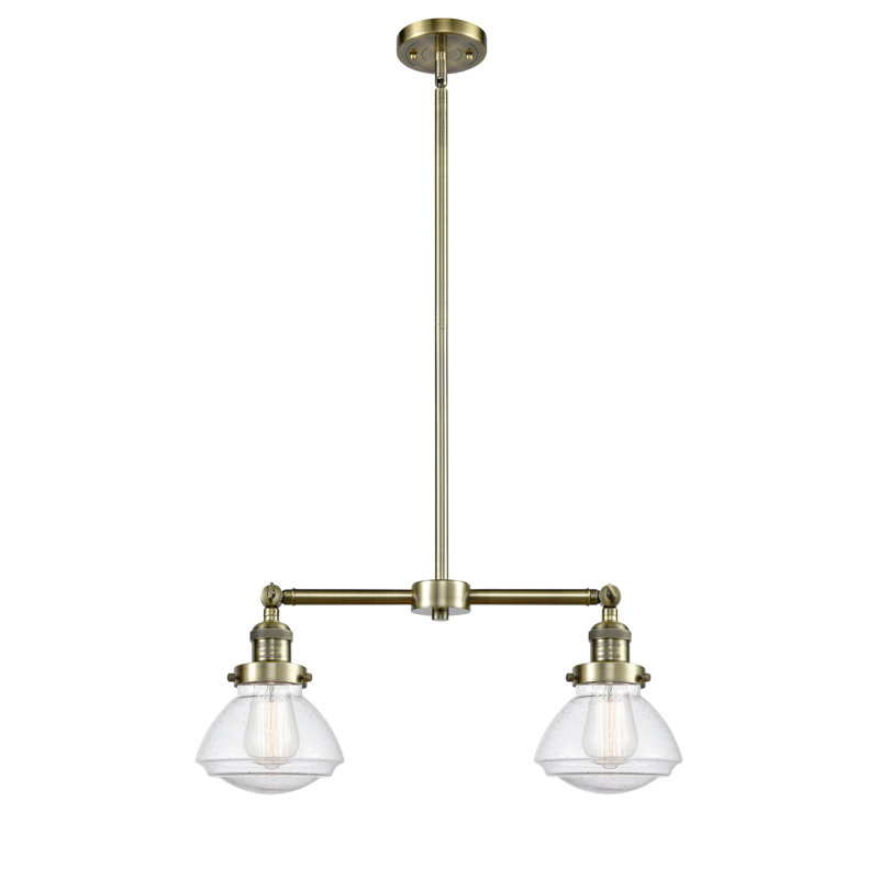 Chesterville 2 - Light Kitchen Island Pendant, Antique Brass, Seedy