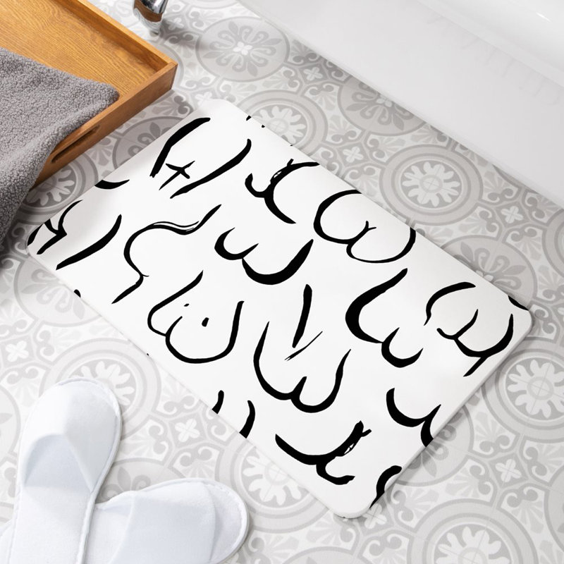 Non-Slip Shower Mat, White