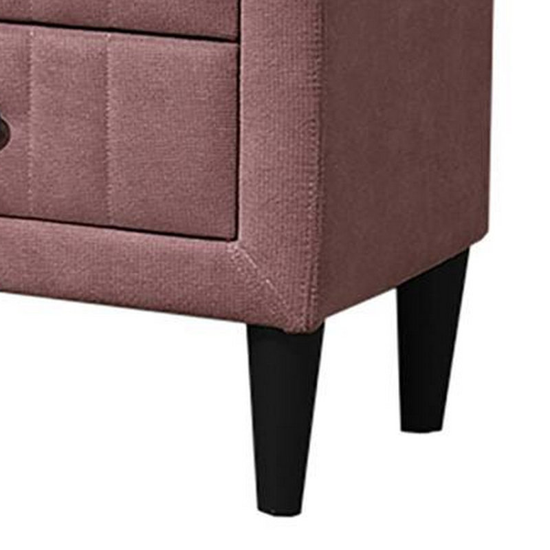Table de chevet 2 tiroirs Healy, Rose