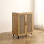 Armoire à chaussures à double porte en rotin naturel avec grand rangement, durable, 29,5 po | Idée de cadeau