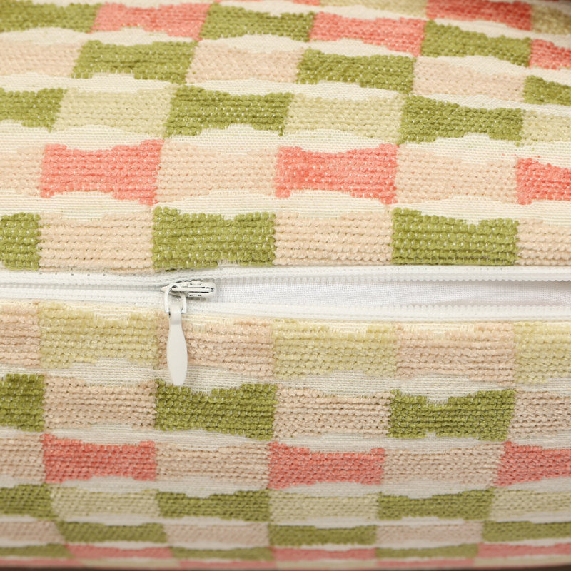 Housse de coussin en jacquard de couleur rouge à lèvres Tatami (paquet de 2), H 12 po x l 20 po, Rectangulaire