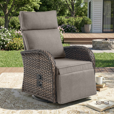 Chaise longue inclinable et réglable en osier Serita