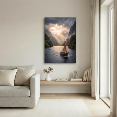 Impression sur toile, voilier en bois