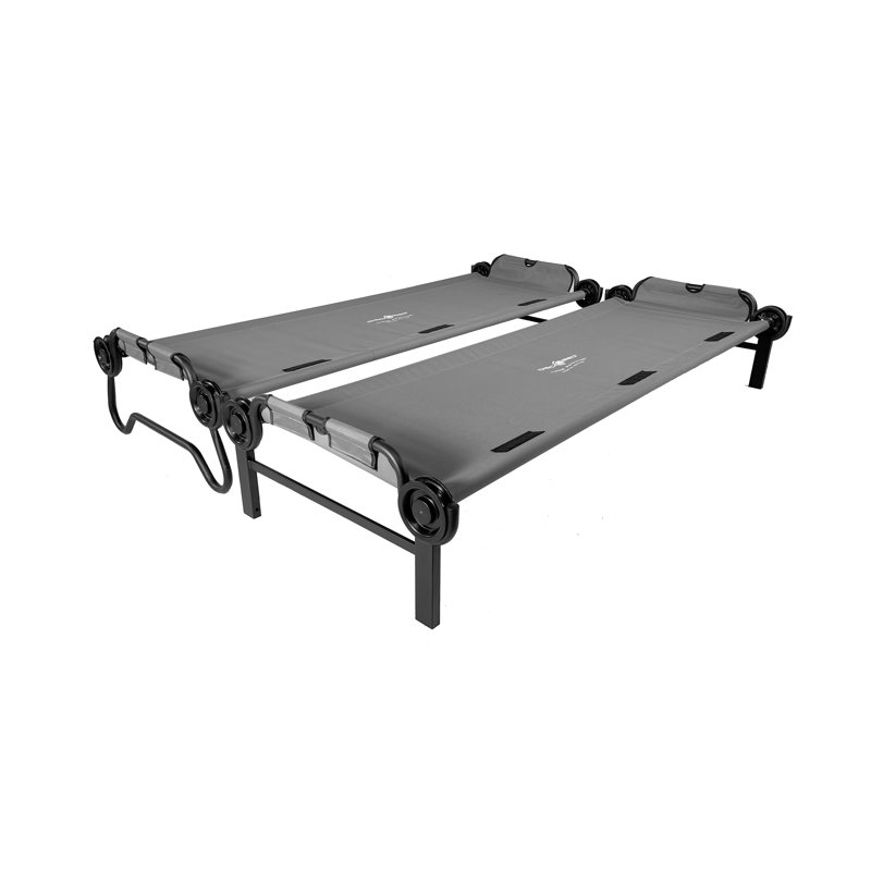 Large Gray Benchable Double Cot with Storage Organizers