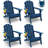 Folding Adirondack Chairs Set Of 4 All Weather Firepit Chair Cup Holder Aqua For Campfire Deck Backyard Patio Outdoor Poolside Lawn-110959239