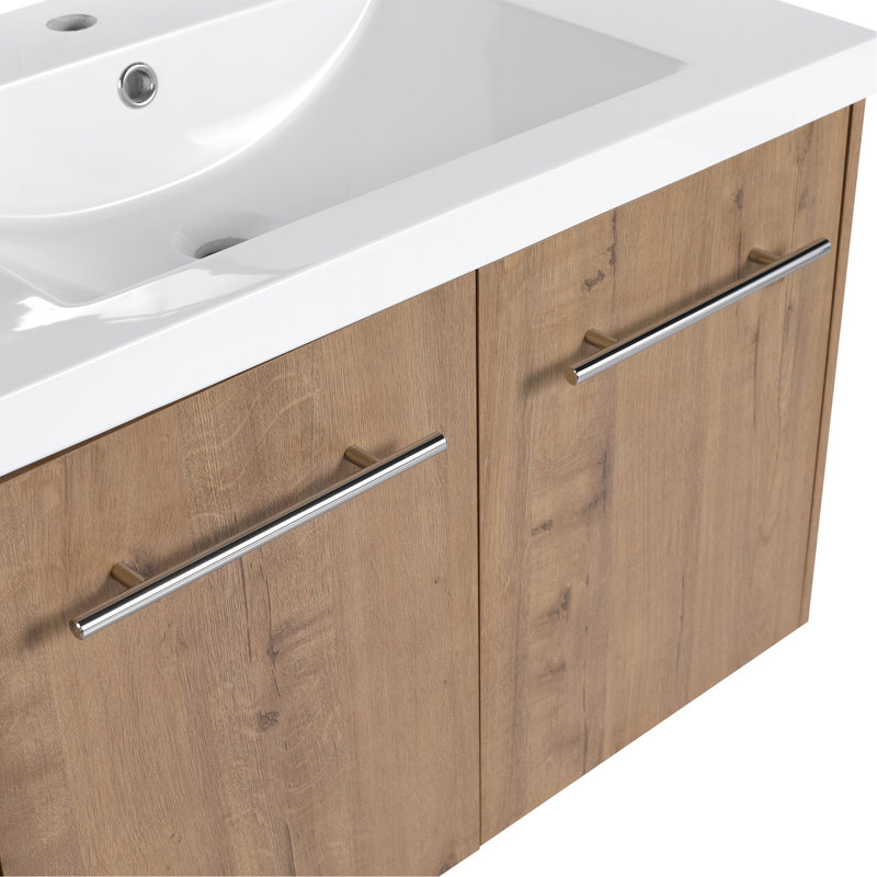 Meuble-lavabo à fermeture en douceur 30 po avec lavabo, pour petite salle de bain (emballage KD)