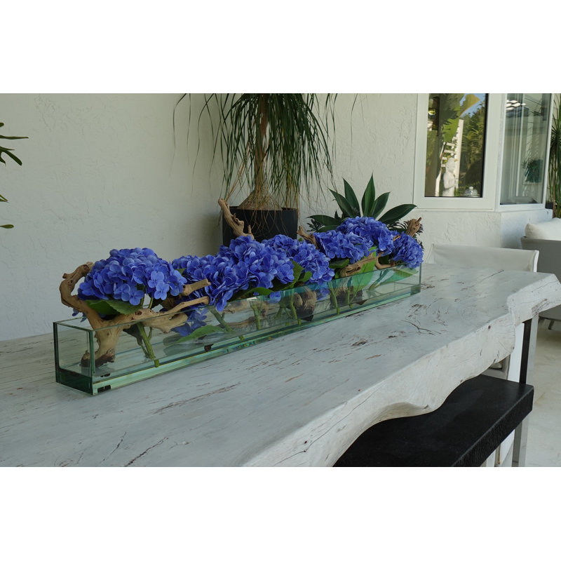 Hydrangeas and Driftwood in Vase