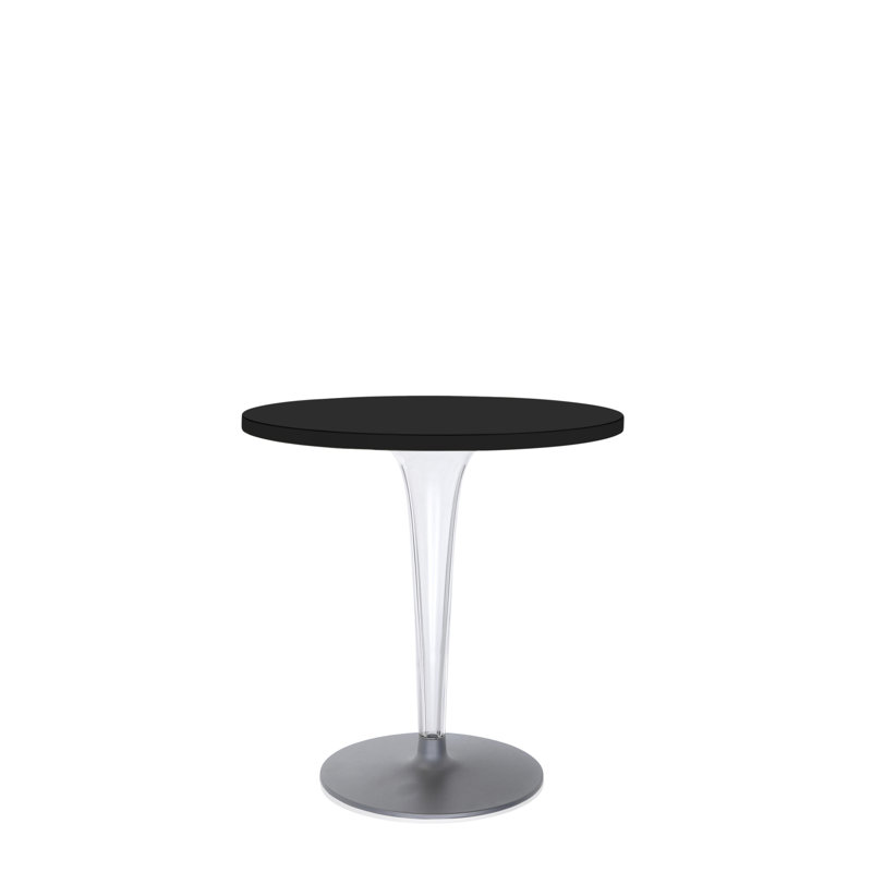 Toptop Per Dr. Yes Coffee Table, 24", Chrome/Dark Gray, Black Melamine