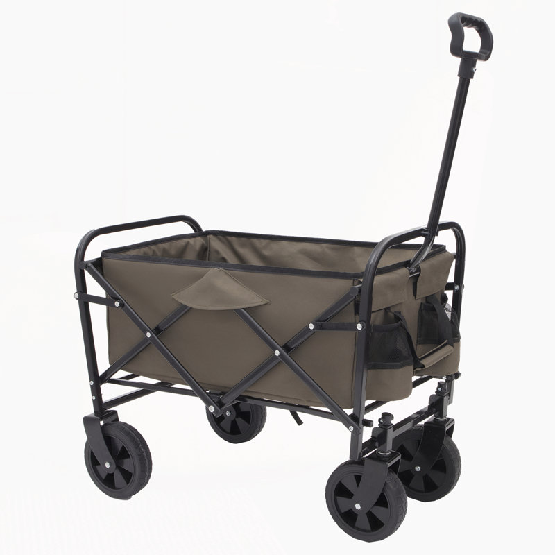 Chariot pliable pliable avec roulettes, H 2,67 pi x l 2,53 pi x P 1,27 pi, Vert olive