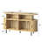 Mid-Century Turntable Stand With Sliding Doors - Large Vinyl Record Storage Cabinet For Living Room & Bedroom-61306265