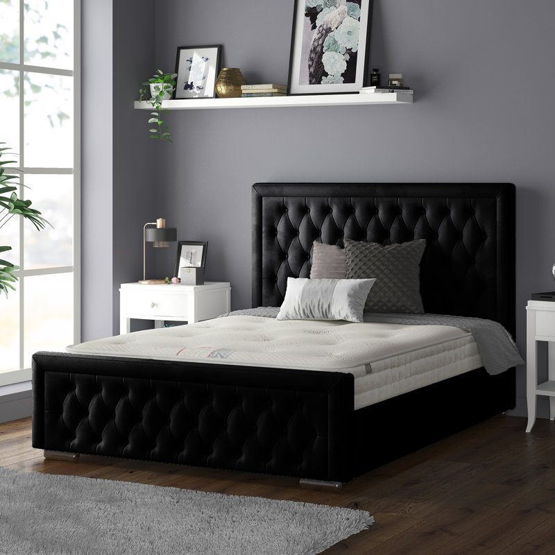 Chenault Upholstered Bed, Black, Kingsize (5')