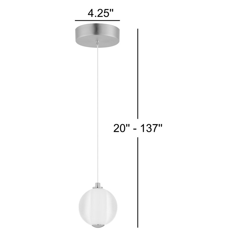 Luminaire suspendu simple à 1 lumière Alicano, Or