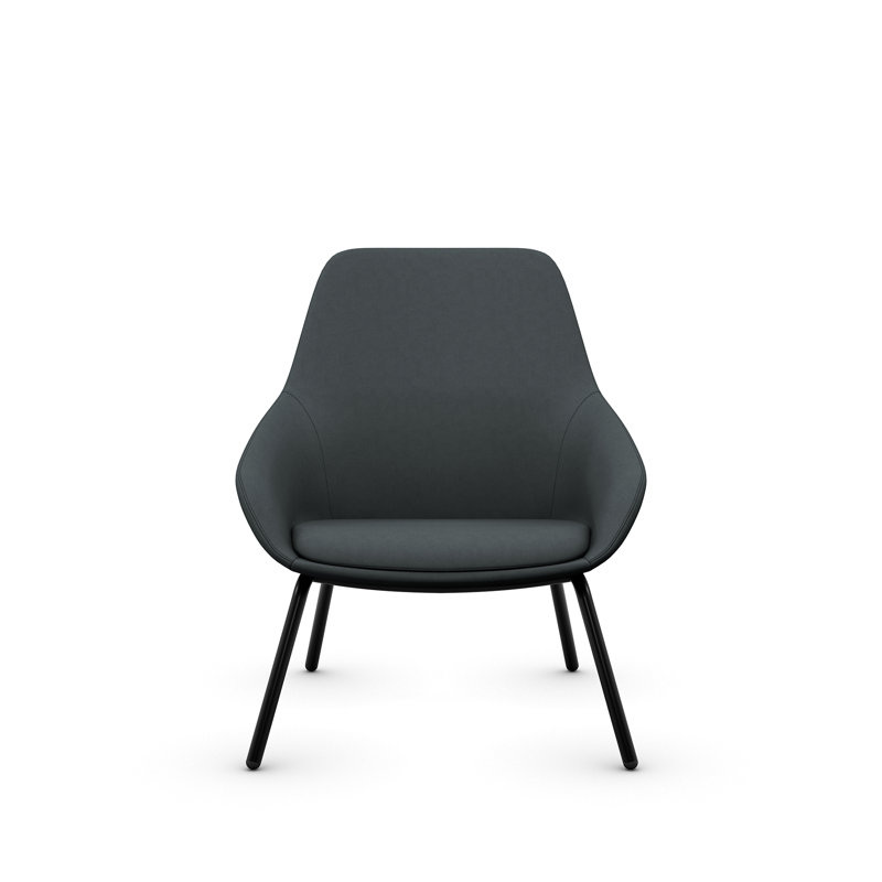 Lilly Upholstered Lounge Chair from 9to5 Seating, Black, Gray Polyester