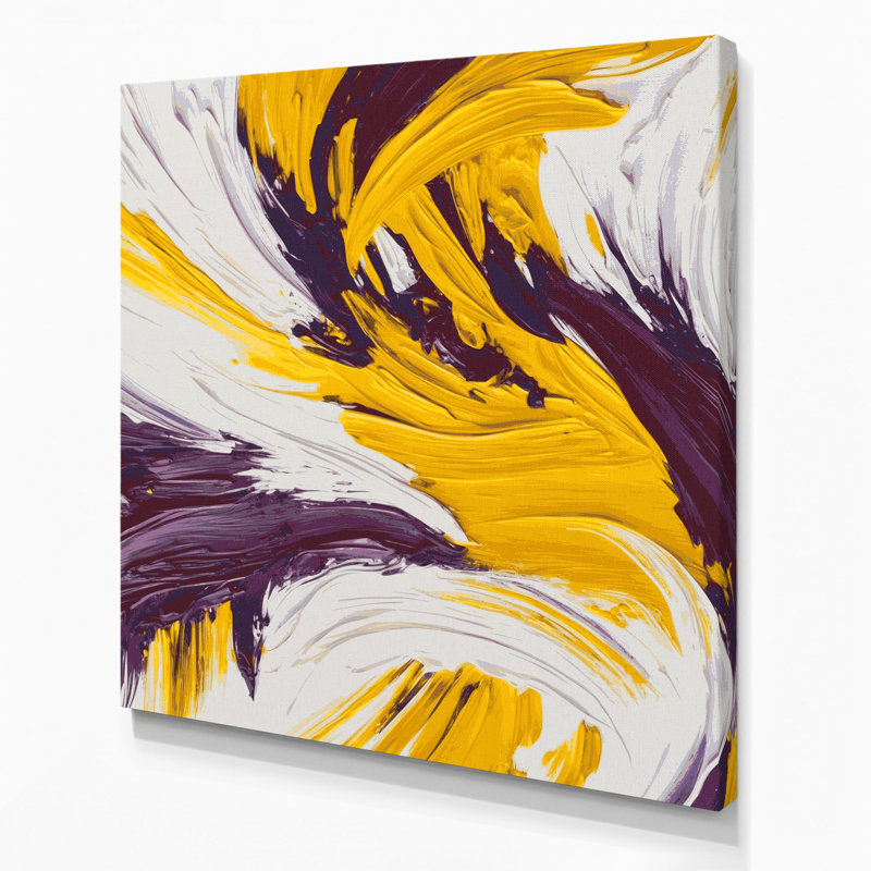 «Lyrical Abstraction 52», art mural sur toile grise, H 12 po x l 12 po