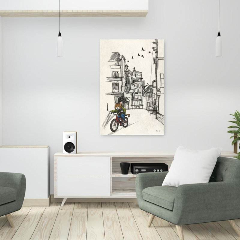 Art urbain chat urbain, H 36 po x l 24 po