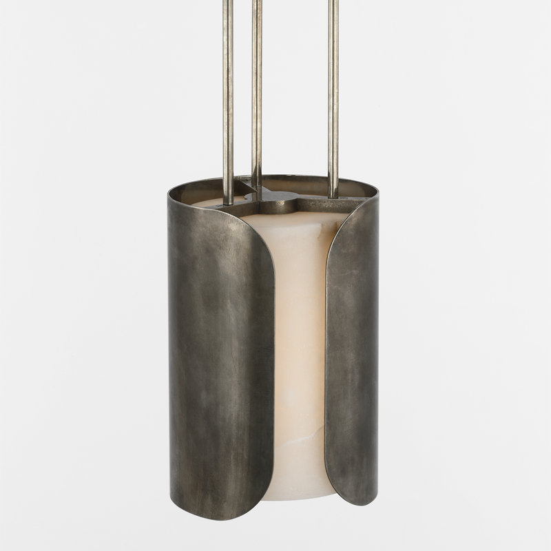 Anne-Marie Barton Armise Pendant with Nova Frost, 242" H x 7.5" W, Mottled Pewter, White
