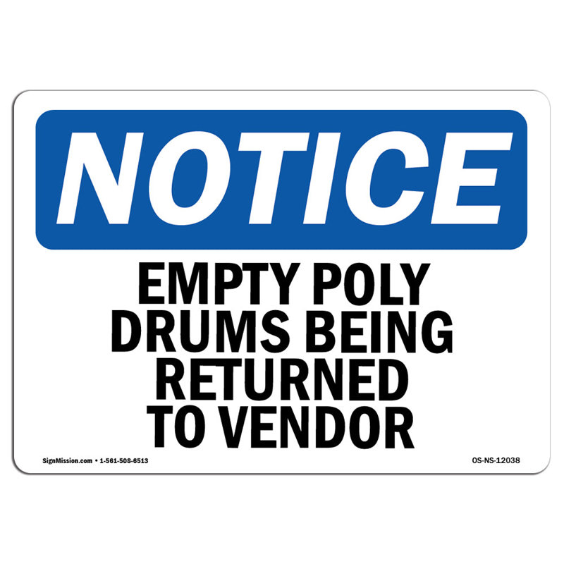 Tambour en poly vide retourné au vendeur
