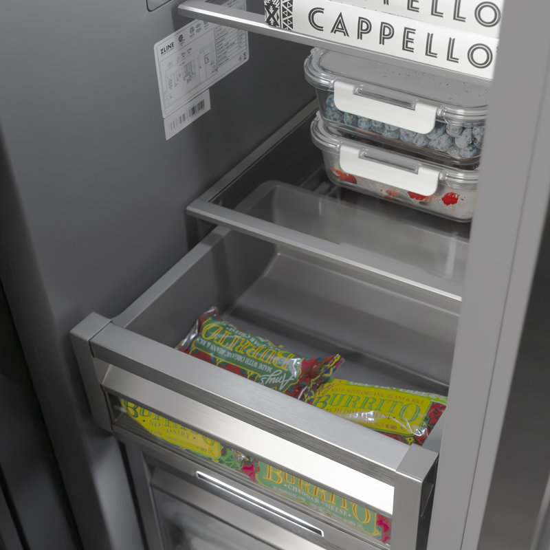 ZLINE Autograph Edition 18 in. 8.6 cu. ft. Right Hinge Column Freezer with Graphite Gray Interior and Champagne Bronze Accents