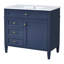 Meuble-lavabo de salle de bain bleu 36 po avec lavabo 36 po, 2 tiroirs et système efficace, rangement chic et élégant, attrait élégant-106997293