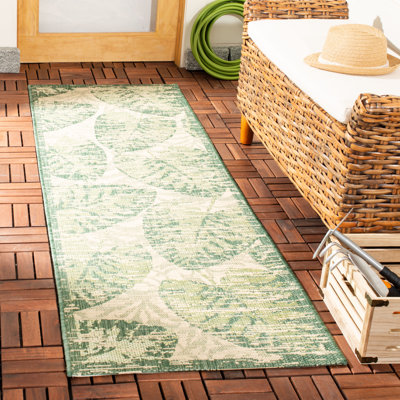 Tapis d'intérieur / extérieur à motif floral Lueck