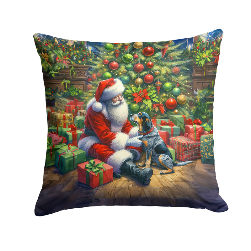 Coussin Bluetick Hound and Santa Claus, H 18 po x l 18 po