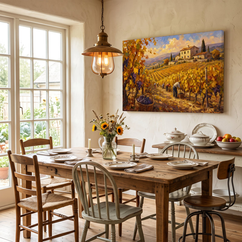 "Autumn Vineyard", art sur toile - 32 x 48 po, H 32 po x l 48 po