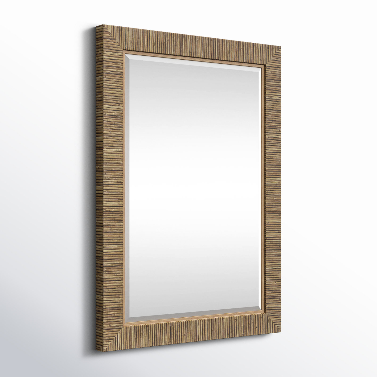 Hereen Rectangle Wall Mirror, 35" x 25", Brown