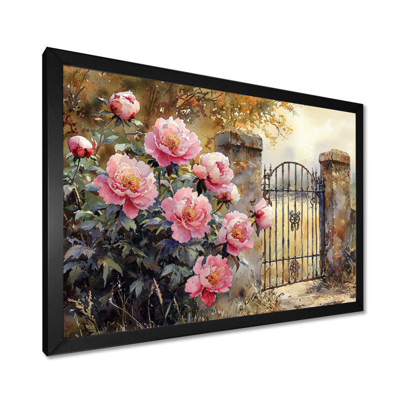 Ilsemarie - Floral Oversized Canvas Prints, Picture Framed Print, Black, 12" H x 20" W