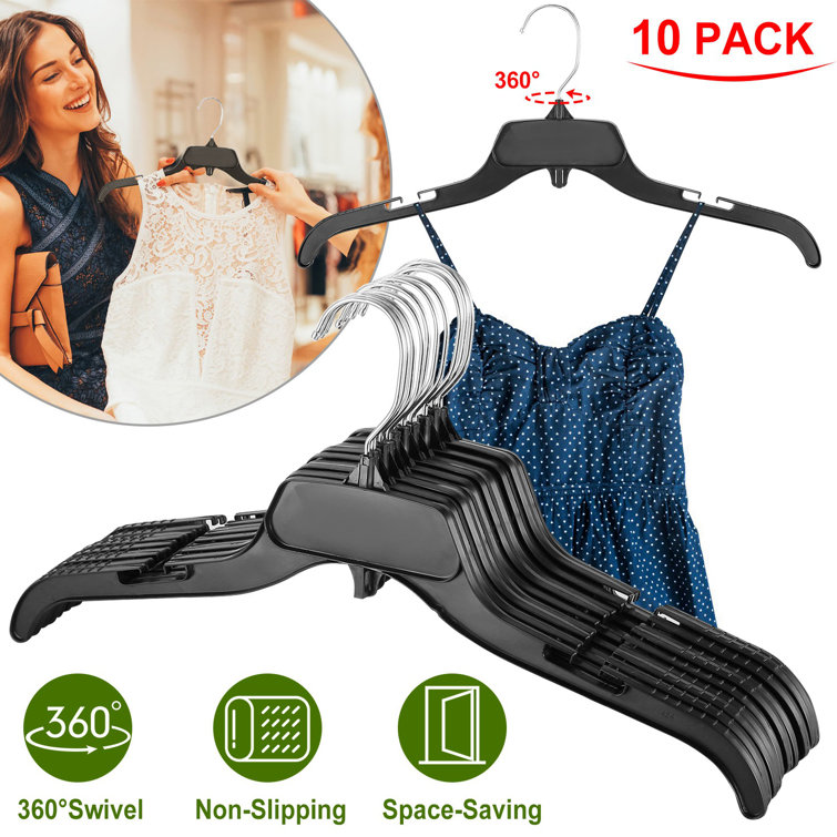 Rebrilliant Lopp Plastic Non-Slip Standard Hanger for Suit/Coat