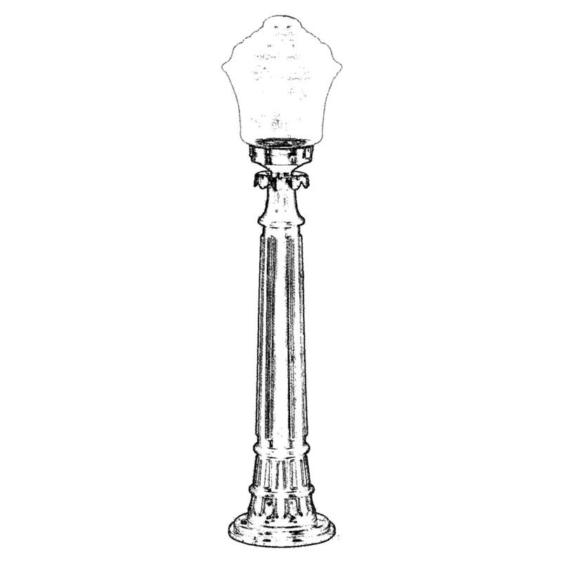 Élégante lampe sur pied d'extérieur, structure en ABS, noire, hauteur 33,5 po x diamètre 8,7 po | Douille E27, 40 W maximum, étanche IP65 | Idéal pour les décors traditionnels et industriels, parfait pour les patios et les jardins