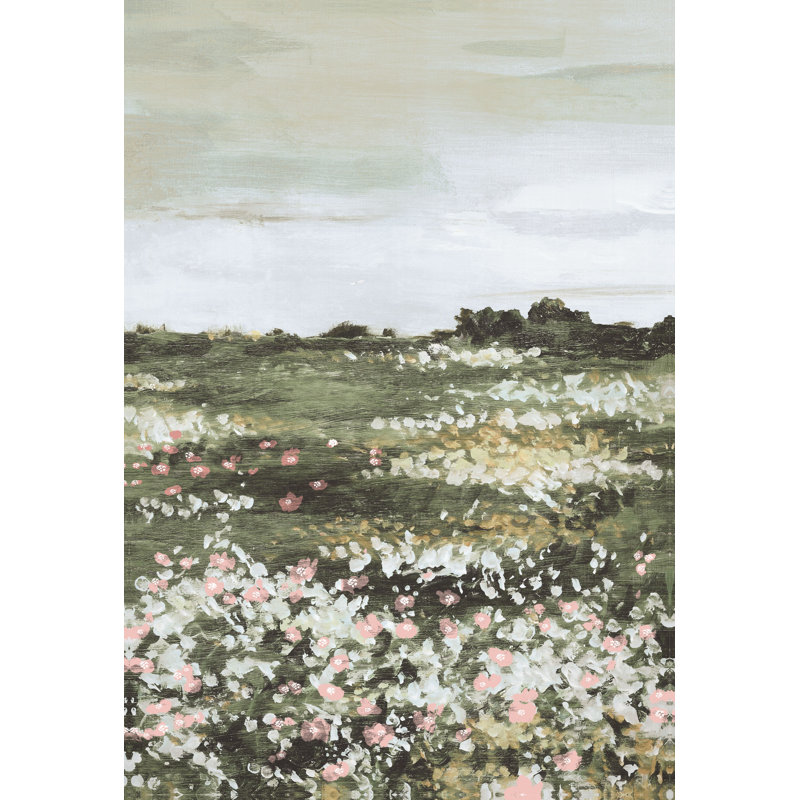 Hillside With Flowers Field - Wrapped Canvas Print, 46cm H x 30cm W