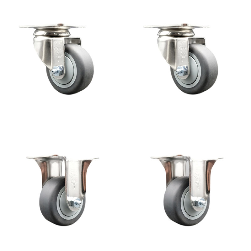 4 Piece Thermoplastic Rubber Caster Set