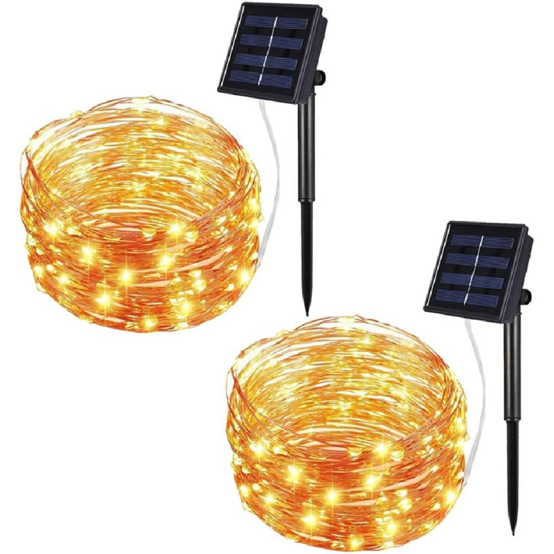 Juta Indoor 100 - Bulb 6.42'' Solar Powered LED Wide Angle LED String Light