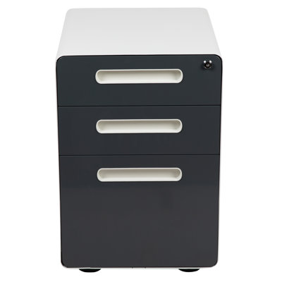 Concho Ergonomic 3-Drawer Mobile Locking Filing Cabinet Storage Organizer