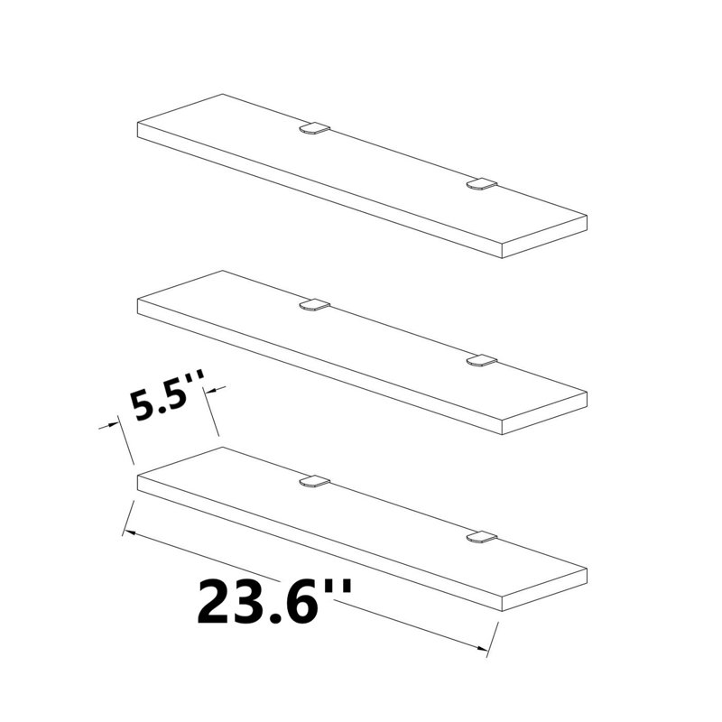 Williemae 3 Piece Floating Shelf, White