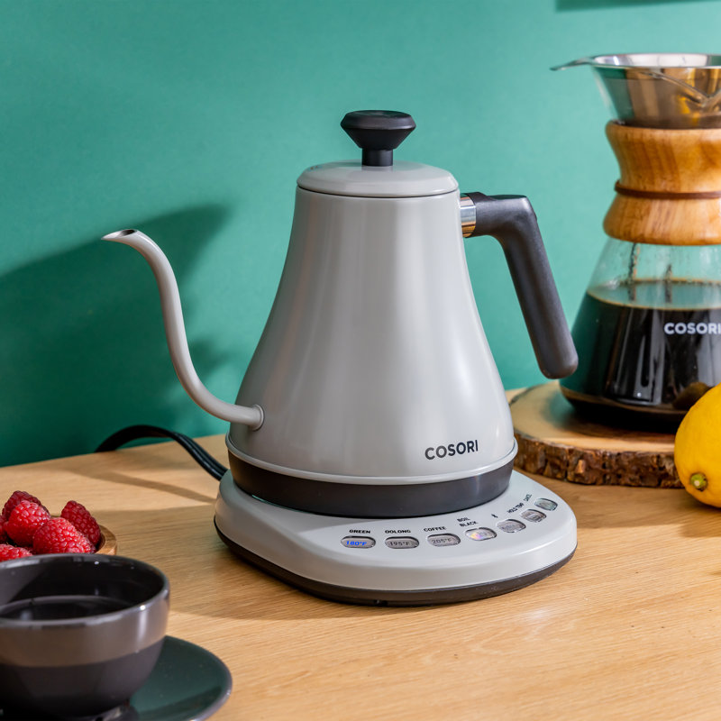 Cosori Light Gray Stainless Steel Smart Gooseneck Kettle