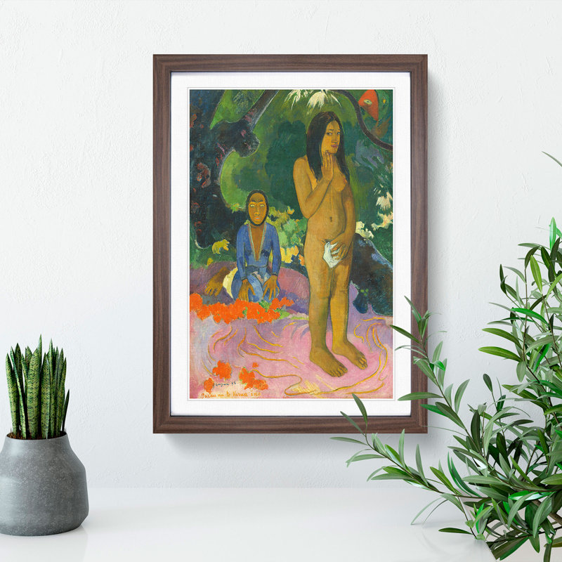 Words of the Devil by Paul Gauguin - Picture Frame Painting, 36cm H x 27cm W x 2cm D, Walnut Framed