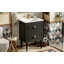 Ensemble de meuble-lavabo 24 po avec lavabo en céramique, meuble de rangement moderne avec cadre en bois massif et 2 tiroirs