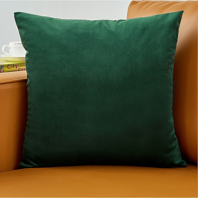Housse de coussin carrée en polyester, 22 po x 22 po, Vert