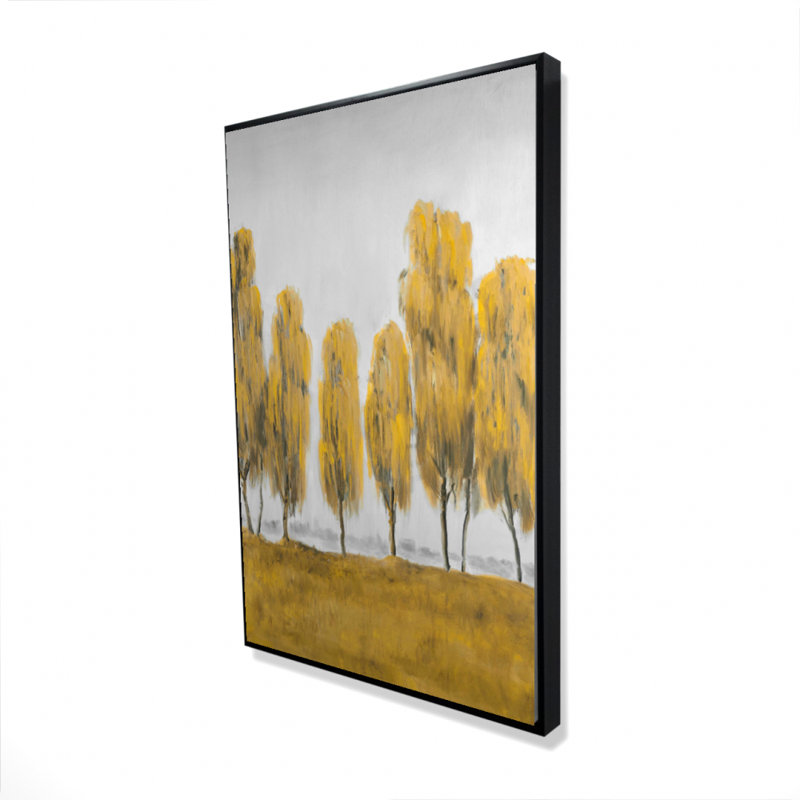 "Sept arbres jaunes abstraits" sur toile